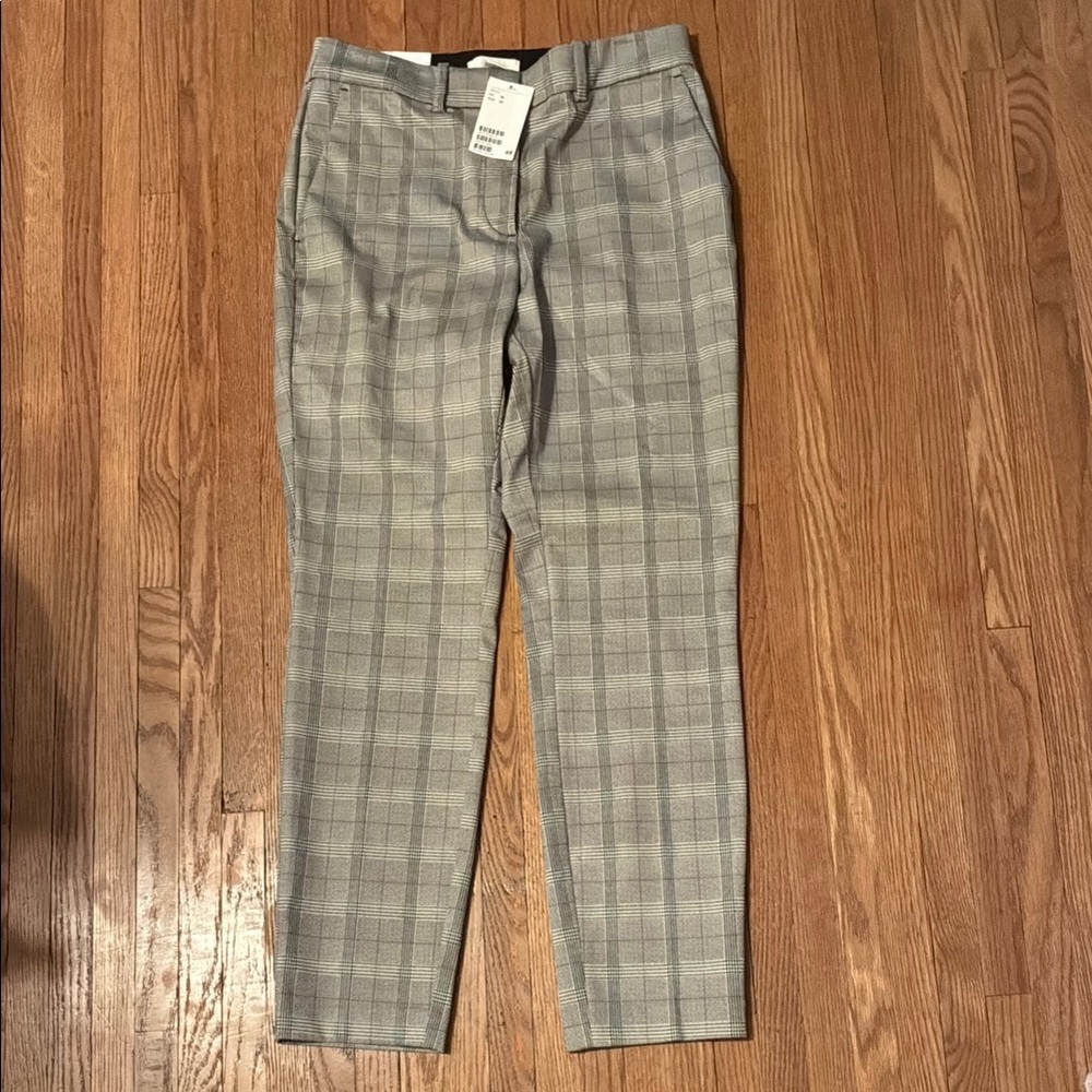 H&M Women's Gray Plaid Trousers